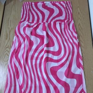 New Women’s Venus Lightweight Swimsuit Cover Up Pink White Size Xs